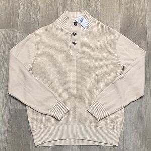 Mens NWT Weatherproof Holiday Cotton Knit‎ Mock Neck Sweater